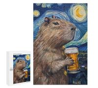 Rompecabezas Difícil para Adultos 1000 PCS Capybara Drinking Beer Rompecabezas para Adultos Juegos De Relajación Desafío Difícil Desafiante De Completar 1000 PCS