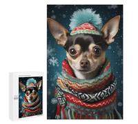 Rompecabezas Difícil para Adultos 1000 PCS Chihuahua Portrait Art Rompecabezas para Adultos Juegos De Relajación Desafío Difícil Desafiante De Completar 1000 PCS