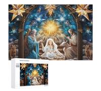Rompecabezas Difícil Para Adultos 1000 PCS Christmas Nativity Scene with Holy Family And Animals Rompecabezas Para Adultos Juguete Decoración De Pared Carrera De Velocidad Manual Desafío Educativo 100