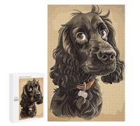 Rompecabezas Difícil para Adultos 1000 PCS Cocker Spaniel Caricature Rompecabezas para Adultos Juegos De Relajación Desafío Difícil Desafiante De Completar 1000 PCS