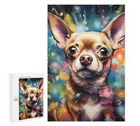 Rompecabezas Difícil para Adultos 1000 PCS Colorful Chihuahua Portrait -1 Rompecabezas Familiar Juego Regalo De Cumpleaños Gran Regalo para Jugar 1000 PCS