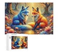 Rompecabezas Difícil para Adultos 1000 PCS Colorful Foxes in Autumn Forest Rompecabezas Familiar Juego Regalo De Cumpleaños Gran Regalo para Jugar 1000 PCS