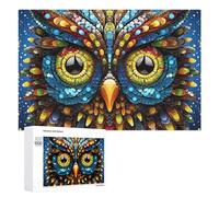 Rompecabezas Difícil para Adultos 1000 PCS Colorful Mosaic Owl Artwork Rompecabezas De Juguete Decoración De Pared Arte De Pared Regalo De Cumpleaños, Regalos, 1000 PCS