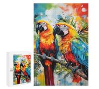Rompecabezas Difícil para Adultos 1000 PCS Colorful Parrots in Art Rompecabezas para Adultos Juguete Decoración De Pared Carrera De Velocidad Manual Desafío Educativo 1000 PCS