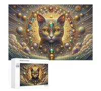 Rompecabezas Difícil para Adultos 1000 PCS Cosmic Cat Mandala Art Rompecabezas Familiar Juego Regalo De Cumpleaños Gran Regalo para Jugar 1000 PCS