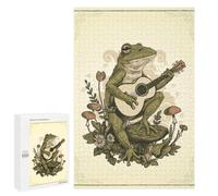 Rompecabezas Difícil para Adultos 1000 PCS Cottagecore Frog Ukelele Rompecabezas para Adultos Juego De Ingenio Regalo De Cumpleaños Regalo De Cumpleaños, Regalos, 1000 PCS