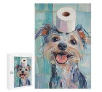 Rompecabezas Difícil para Adultos 1000 PCS Dog with Toilet Paper Hat Rompecabezas para Adultos Juegos De Relajación Desafío Difícil Desafiante De Completar 1000 PCS