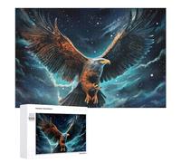Rompecabezas Difícil para Adultos 1000 PCS Eagle Soaring Through Starry Sky Rompecabezas De Juguete Decoración De Pared Arte De Pared Regalo De Cumpleaños, Regalos, 1000 PCS