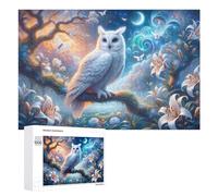 Rompecabezas Difícil para Adultos 1000 PCS Enchanted Forest with White Owl Rompecabezas De Juguete Decoración De Pared Arte De Pared Regalo De Cumpleaños, Regalos, 1000 PCS