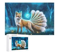 Rompecabezas Difícil para Adultos 1000 PCS Enchanted Fox in Mystical Forest Rompecabezas De Juguete Decoración De Pared Arte De Pared Regalo De Cumpleaños, Regalos, 1000 PCS