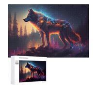 Rompecabezas Difícil para Adultos 1000 PCS Enchanted Wolf in Twilight Forest Rompecabezas Familiar Juego Regalo De Cumpleaños Gran Regalo para Jugar 1000 PCS