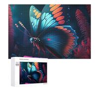 Rompecabezas Difícil para Adultos 1000 PCS Fantasy Butterfly in Neon Jungle Rompecabezas para Adultos Juguete Decoración De Pared Carrera De Velocidad Manual Desafío Educativo 1000 PCS