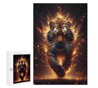 Rompecabezas Difícil para Adultos 1000 PCS Fiery Tiger - Abstract Animal Art Rompecabezas para Adultos Juegos De Relajación Desafío Difícil Desafiante De Completar 1000 PCS