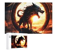 Rompecabezas Difícil para Adultos 1000 PCS Fiery Wolf门前的神秘门户 Rompecabezas De Juguete Decoración De Pared Arte De Pared Regalo De Cumpleaños, Regalos, 1000 PCS