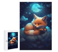 Rompecabezas Difícil para Adultos 1000 PCS Fox Dreams Under The Moonlight Rompecabezas Familiar Juego Regalo De Cumpleaños Gran Regalo para Jugar 1000 PCS