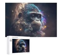 Rompecabezas Difícil para Adultos 1000 PCS Galactic Gorilla Cosmic Chimpanzee Portrait -1 Rompecabezas Familiar Juego Regalo De Cumpleaños Gran Regalo para Jugar 1000 PCS