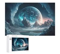 Rompecabezas Difícil para Adultos 1000 PCS Icy Alien Planet with Glowing Core Rompecabezas para Adultos Juguete Decoración De Pared Carrera De Velocidad Manual Desafío Educativo 1000 PCS