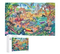 Rompecabezas Difícil para Adultos 1000 PCS Jungle Safari Adventure Rompecabezas para Adultos Juguete Decoración De Pared Carrera De Velocidad Manual Desafío Educativo 1000 PCS