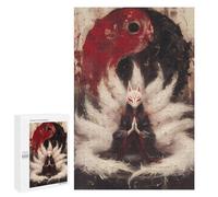 Rompecabezas Difícil para Adultos 1000 PCS Kitsune with Yin Yang Rompecabezas para Adultos Juegos De Relajación Desafío Difícil Desafiante De Completar 1000 PCS