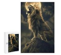 Rompecabezas Difícil para Adultos 1000 PCS Lion Roaring at Moon Rompecabezas De Juguete Decoración De Pared Arte De Pared Regalo De Cumpleaños, Regalos, 1000 PCS