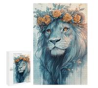 Rompecabezas Difícil para Adultos 1000 PCS Lion with Floral Crown Rompecabezas para Adultos Juegos De Relajación Desafío Difícil Desafiante De Completar 1000 PCS