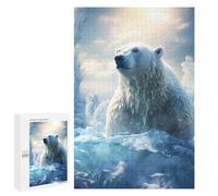 Rompecabezas Difícil para Adultos 1000 PCS Polar Bear in Ice World Rompecabezas para Adultos Juegos De Relajación Desafío Difícil Desafiante De Completar 1000 PCS