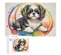 Rompecabezas Difícil para Adultos 1000 PCS Rainbow Shih Tzu Art Print Rompecabezas Familiar Juego Regalo De Cumpleaños Gran Regalo para Jugar 1000 PCS
