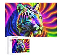 Rompecabezas Difícil para Adultos 1000 PCS Rainbow Tiger Art Print Rompecabezas Familiar Juego Regalo De Cumpleaños Gran Regalo para Jugar 1000 PCS