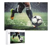 Rompecabezas Difícil para Adultos 1000 PCS Rainy Day Soccer Action Rompecabezas De Juguete Decoración De Pared Arte De Pared Regalo De Cumpleaños, Regalos, 1000 PCS