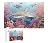 Rompecabezas Difícil para Adultos 1000 PCS Sharks in Coral Reef Rompecabezas Familiar Juego Regalo De Cumpleaños Gran Regalo para Jugar 1000 PCS