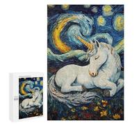 Rompecabezas Difícil para Adultos 1000 PCS Unicorn Sleeping Starry Night Rompecabezas para Adultos Juegos De Relajación Desafío Difícil Desafiante De Completar 1000 PCS