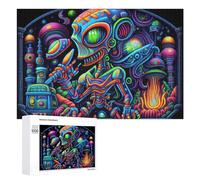 Rompecabezas Difícil para Adultos 1000 PCS Vibrant Alien Landscape Rompecabezas para Adultos Juguete Decoración De Pared Carrera De Velocidad Manual Desafío Educativo 1000 PCS