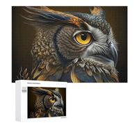 Rompecabezas Difícil para Adultos 1000 PCS Whispering Shadows The Majestic Great Horned Owl Rompecabezas De Juguete Decoración De Pared Arte De Pared Regalo De Cumpleaños, Regalos, 1000 PCS