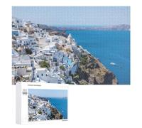 Rompecabezas Difícil para Adultos 1000 PCS White Village by The Blue Sea Rompecabezas Familiar Juego Regalo De Cumpleaños Gran Regalo para Jugar 1000 PCS