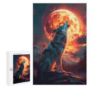 Rompecabezas Difícil para Adultos 1000 PCS Wolf Howling at The Moon Rompecabezas para Adultos Juegos De Relajación Desafío Difícil Desafiante De Completar 1000 PCS