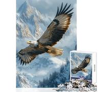 Rompecabezas difícil para Adultos 1000 Piezas águila Calva Volando sobre montañas Nevadas decoración del hogar Juguetes Regalos para Mujeres y Hombres Juegos de relajación desafiantes para completar
