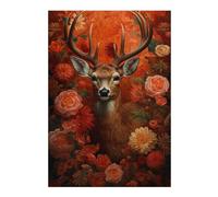 Rompecabezas Difícil para Adultos 1000pcs(38x26cm) Autumnal Deer Floral Artwork Rompecabezas para Adultos Juego Práctico para La Diversión Familiar Desafiante De Completar 1000pcs(38x26cm)
