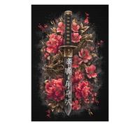 Rompecabezas Difícil para Adultos 1000pcs(75x50cm) Japanese Sword with Dragon and Flowers Rompecabezas para Adultos Juego Práctico para La Diversión Familiar Desafiante De Completar 1000pcs(75x50cm)