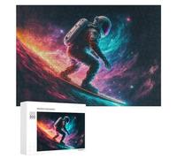 Rompecabezas Difícil para Adultos 300 PCS Astronaut Surfing in Space -5 Rompecabezas De Juguete Decoración De Pared Arte De Pared Regalo De Cumpleaños, Regalos, 300 PCS