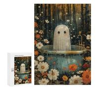 Rompecabezas Difícil para Adultos 300 PCS Bathtube Ghost Floral Rompecabezas para Adultos Juegos De Relajación Desafío Difícil Desafiante De Completar 300 PCS