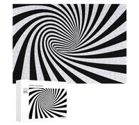 Rompecabezas Difícil para Adultos 300 PCS Black and White Spiral Tunnel Rompecabezas Familiar Juego Regalo De Cumpleaños Gran Regalo para Jugar 300 PCS