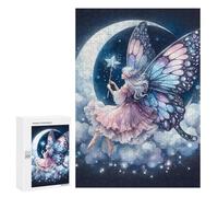 Rompecabezas Difícil para Adultos 300 PCS Butterfly Fairy Moon Night Rompecabezas para Adultos Juguete Decoración De Pared Carrera De Velocidad Manual Desafío Educativo 300 PCS