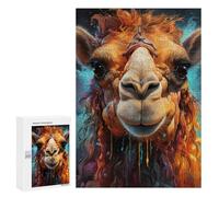 Rompecabezas Difícil para Adultos 300 PCS Camel with Fiery Mane Rompecabezas para Adultos Juguete Decoración De Pared Carrera De Velocidad Manual Desafío Educativo 300 PCS