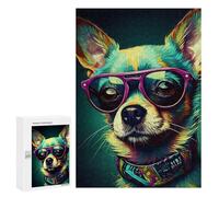 Rompecabezas Difícil para Adultos 300 PCS Chihuahua Popart Rompecabezas para Adultos Juegos De Relajación Desafío Difícil Desafiante De Completar 300 PCS