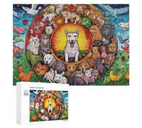 Rompecabezas Difícil para Adultos 300 PCS Circle of Animals Zodiac Signs Rompecabezas para Adultos Juguete Decoración De Pared Carrera De Velocidad Manual Desafío Educativo 300 PCS