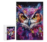 Rompecabezas Difícil para Adultos 300 PCS Colorful Abstract Owl Art-25 Rompecabezas para Adultos Juguete Decoración De Pared Carrera De Velocidad Manual Desafío Educativo 300 PCS