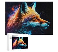 Rompecabezas Difícil para Adultos 300 PCS Colorful Fox Portrait Artwork Rompecabezas Familiar Juego Regalo De Cumpleaños Gran Regalo para Jugar 300 PCS