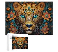 Rompecabezas Difícil para Adultos 300 PCS Colorful Leopard Mandala Artwork Rompecabezas para Adultos Juguete Decoración De Pared Carrera De Velocidad Manual Desafío Educativo 300 PCS