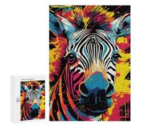 Rompecabezas Difícil para Adultos 300 PCS Colorful Zebra Artwork -1 Rompecabezas Familiar Juego Regalo De Cumpleaños Gran Regalo para Jugar 300 PCS