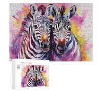 Rompecabezas Difícil para Adultos 300 PCS Colorful Zebras Artistic Splash Rompecabezas Familiar Juego Regalo De Cumpleaños Gran Regalo para Jugar 300 PCS